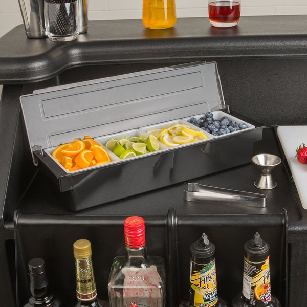 Bar Condiment Dispenser - Bar Caddy - 4 Compartment