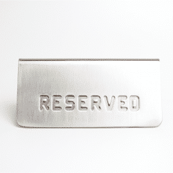 Reserve Sign Stainless Steel 32175