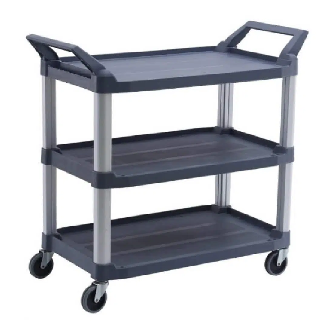 TRUST® Commercial 3 Tier Black Large Utility Service Cart - Image 8