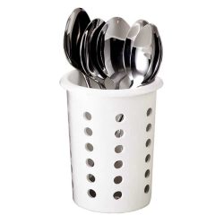 Cutlery Cylinder Plastic White