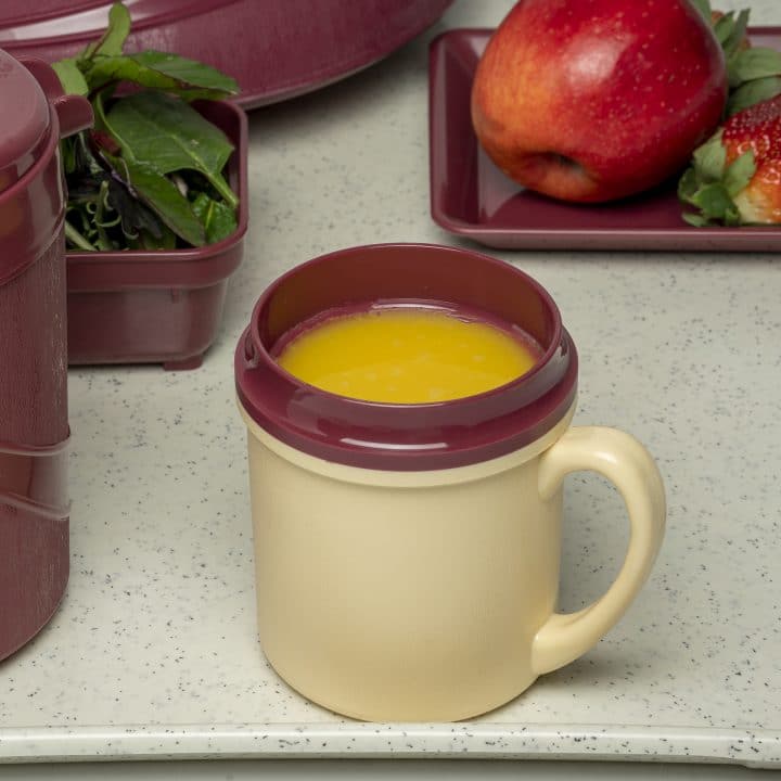 KH Traditional Insulated Single Handle Mug Burgundy Yellow