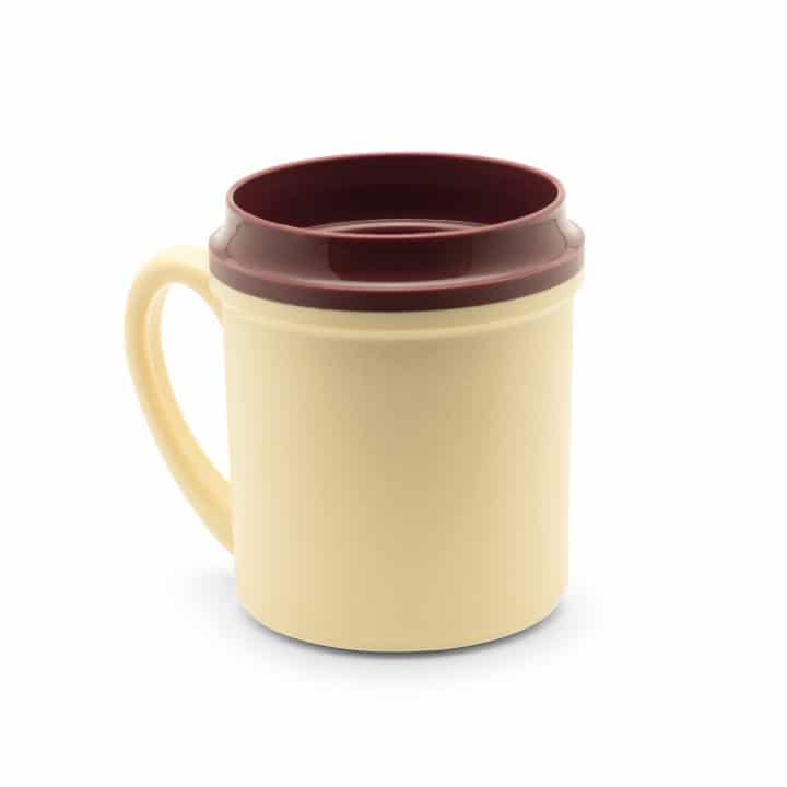 KH Traditional Insulated Single Handle Mug Yellow Burgundy