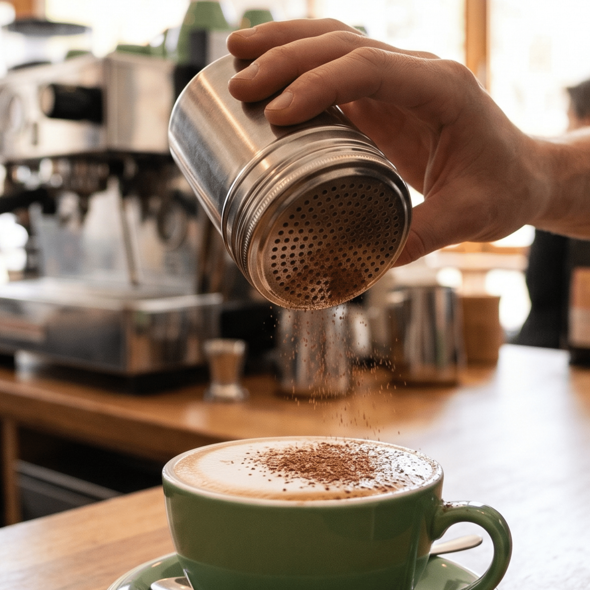 shaker for a cappuccino