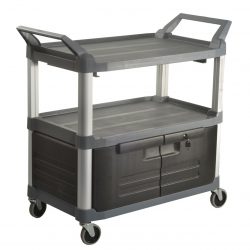 TRUST 3 Tier Utility Service Cart Lockable Doors