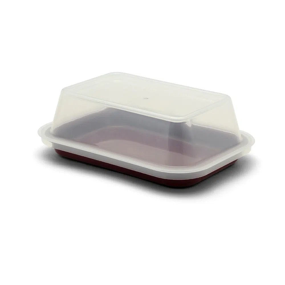 KH Rectangular Tray Burgundy With Lid