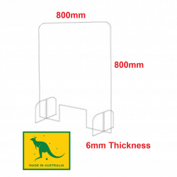 Acrylic Sneeze Guard 800 x 800mm 6mm Thick