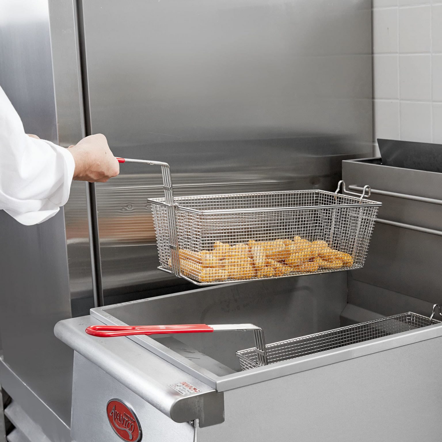 KH Rectangular Fryer Basket with Front Hook KHA Hospitality