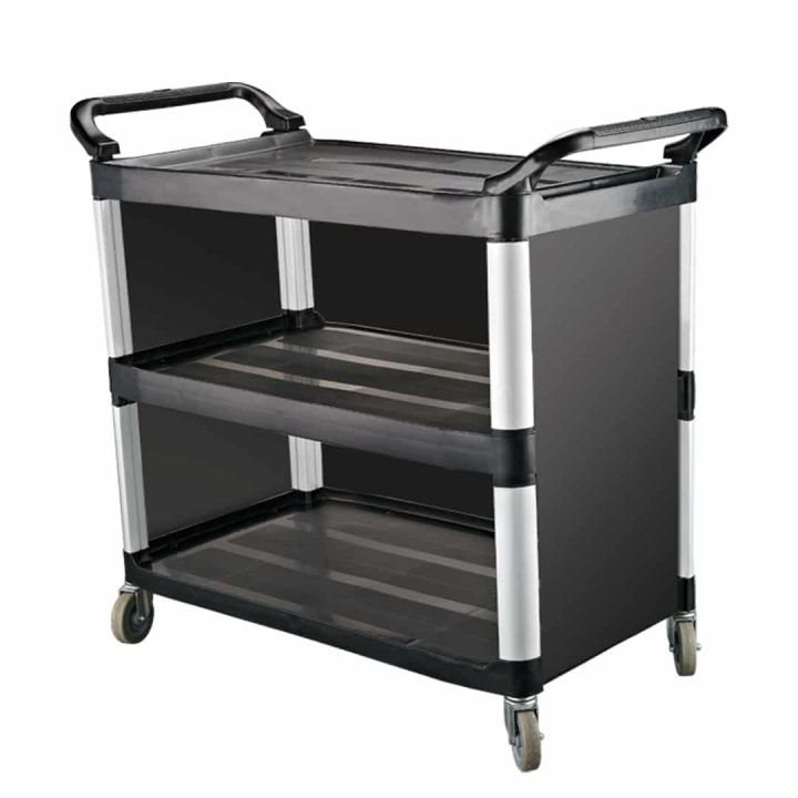 KH Classik Chef Utility Cart 3-Side Enclosed Small Black