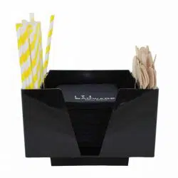 KH Classik Chef Bar Caddy Napkin Straw Holder 194 x 142 x 136mm Black