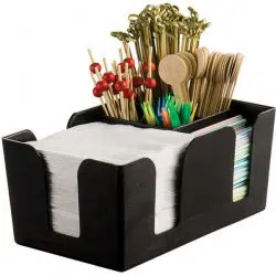 KH Classik Chef Bar Caddy Napkin Straw Holder 240 x 150 x 105mm Black