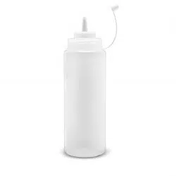 Squeeze Bottle Wide Mouth Clear W/Cap