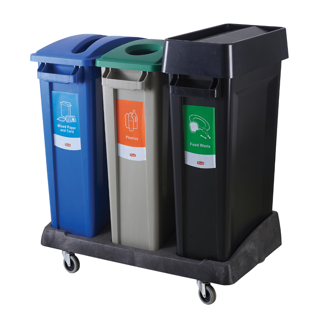 trust bins 3 dolly recycling system