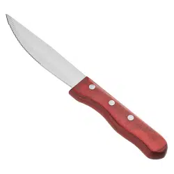 KH KHARVE® Stainless Steel Jumbo Steak Knife With Red Pakkawood Handle
