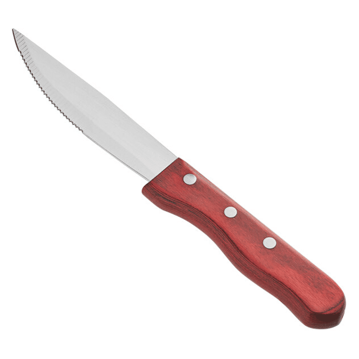 KH KHARVE® Stainless Steel Jumbo Steak Knife With Red Pakkawood Handle