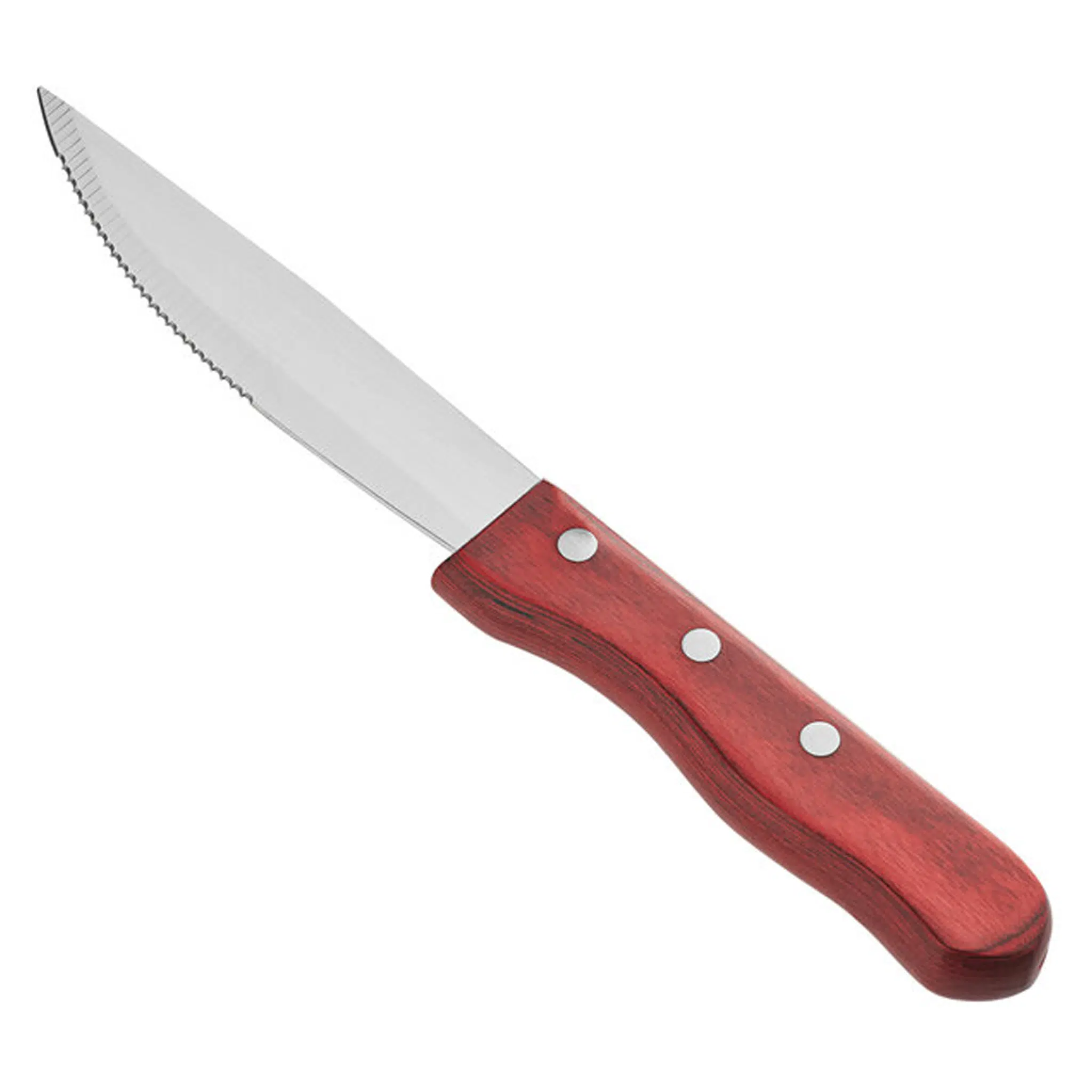 KH KHARVE® Stainless Steel Jumbo Steak Knife With Red Pakkawood Handle