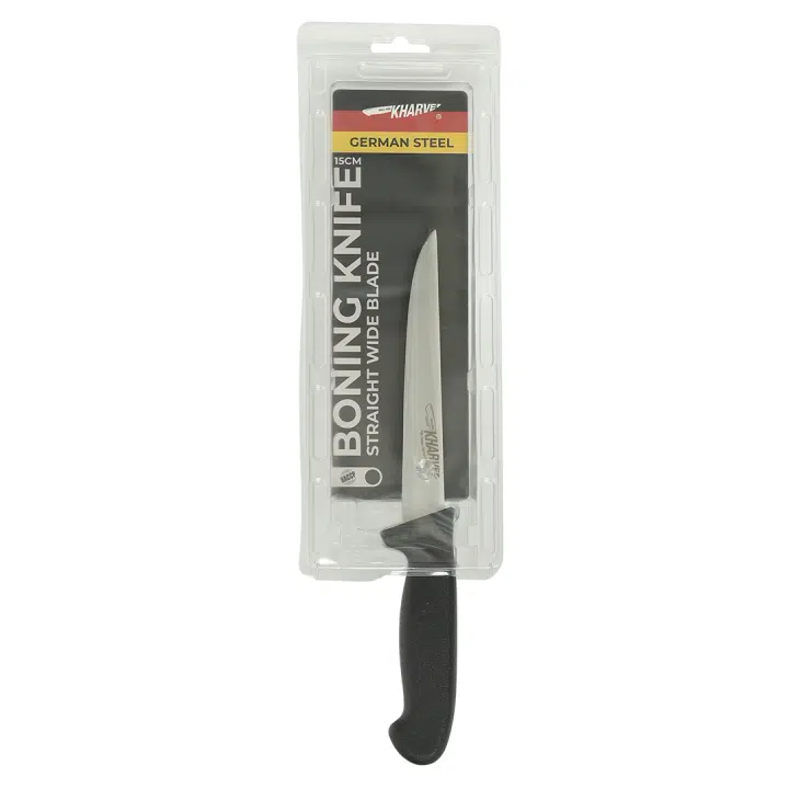 a48221 KH Kharve Boning Knife Straight And Wide Blade 15cm Black