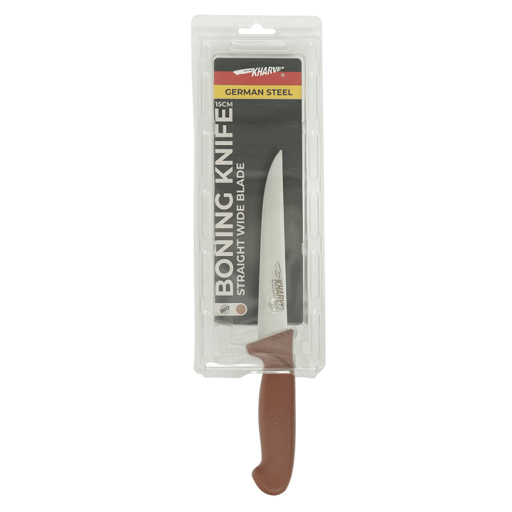 48226 KH Kharve Boning Knife Straight And Wide Blade 15cm Brown