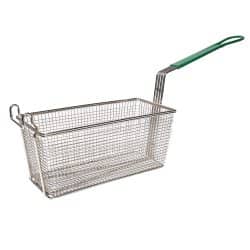 15012 Rectangle Fryer Basket Green Handle