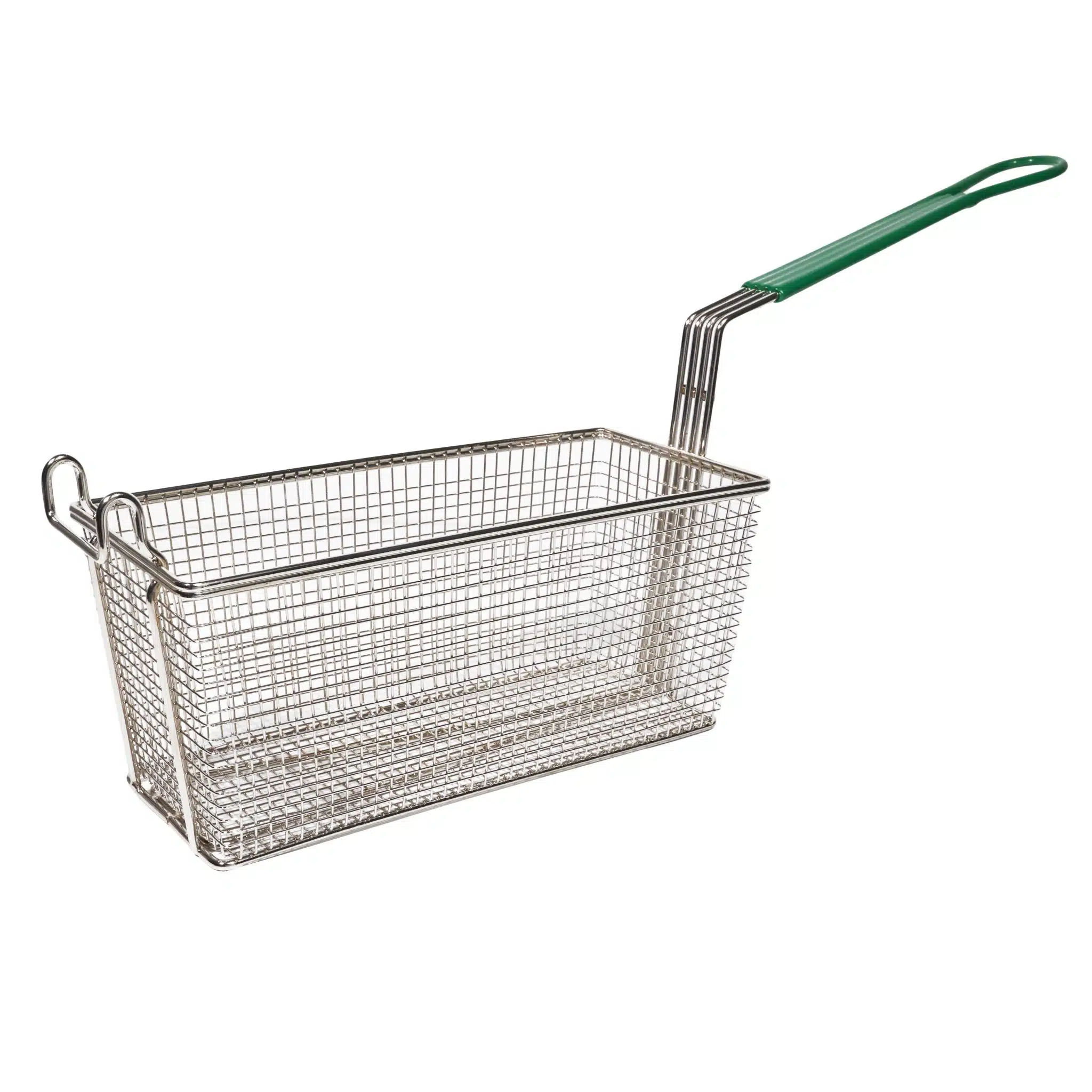 15012 Rectangle Fryer Basket Green Handle