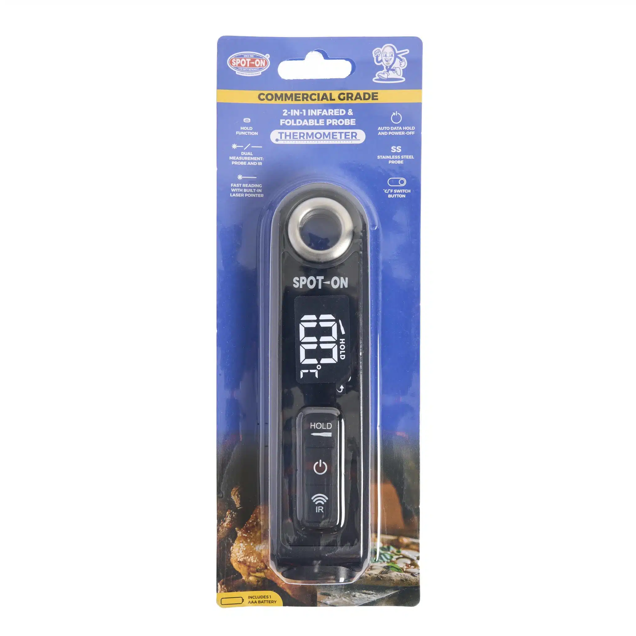 2-in-1 Infrared And Foldable Probe Thermometer