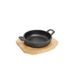 KHAST® ROUND GRATIN WITH WOOD TRAY 12CM