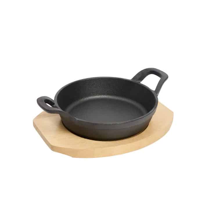 KHAST® ROUND GRATIN WITH WOOD TRAY 15CM