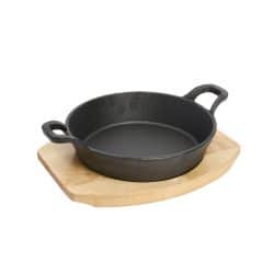 KHAST® ROUND GRATIN WITH WOOD TRAY 18CM