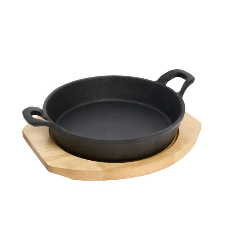 KHAST® ROUND GRATIN WITH WOOD TRAY 22CM