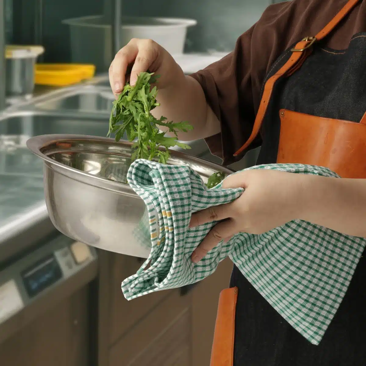 KH Megachef® Cheq. Teatowel Green - Image 2