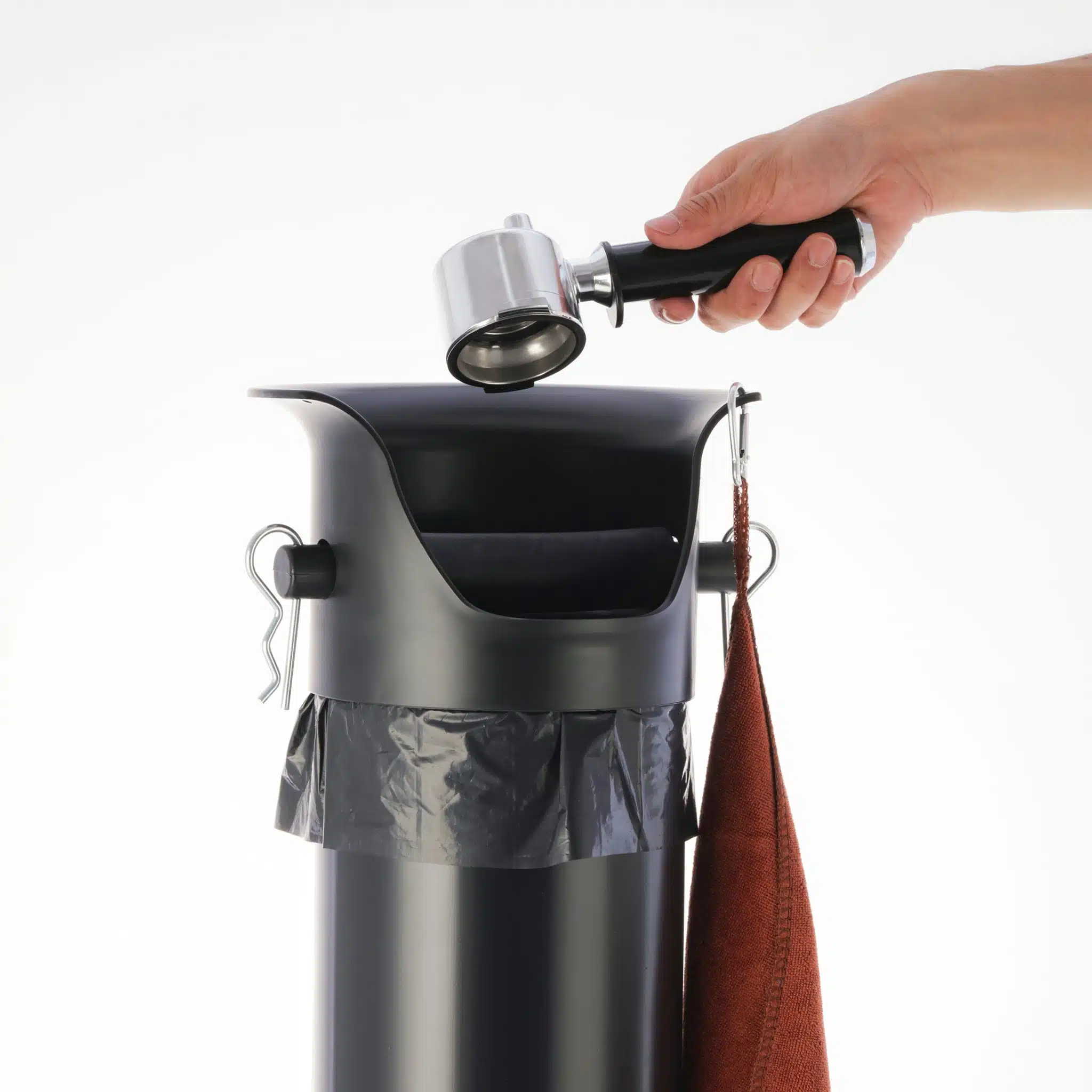 #23975 Coffee Knock Box Vertical Black