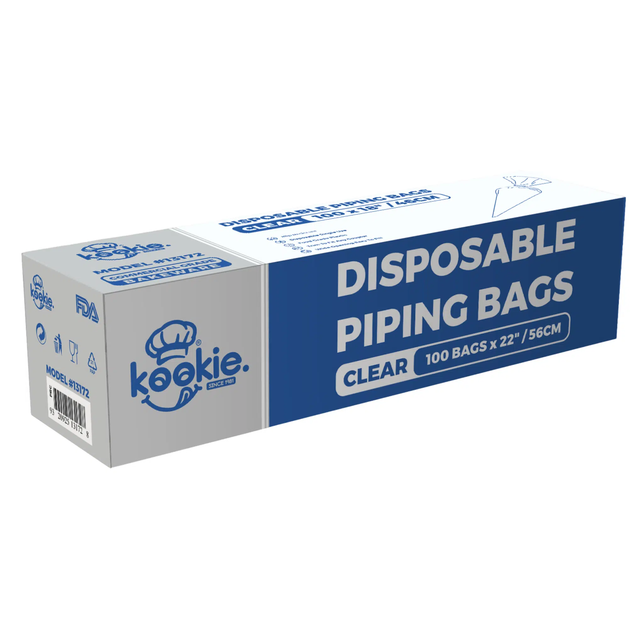 Kookie Disposable Piping Bag 56cm / 22" (100 Pack)