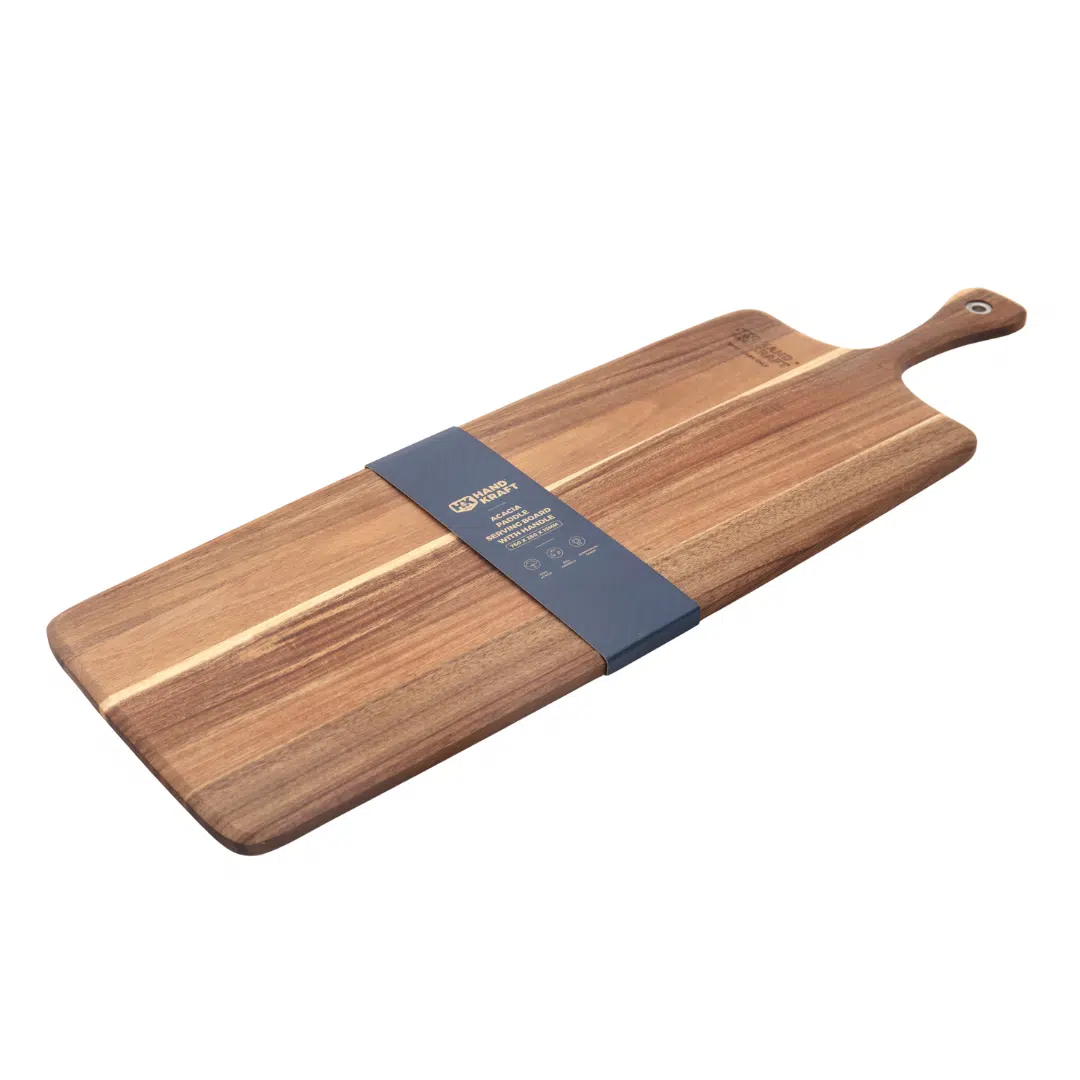 KH HandKraft®Acacia Paddle Serving Board With Handle - Image 9