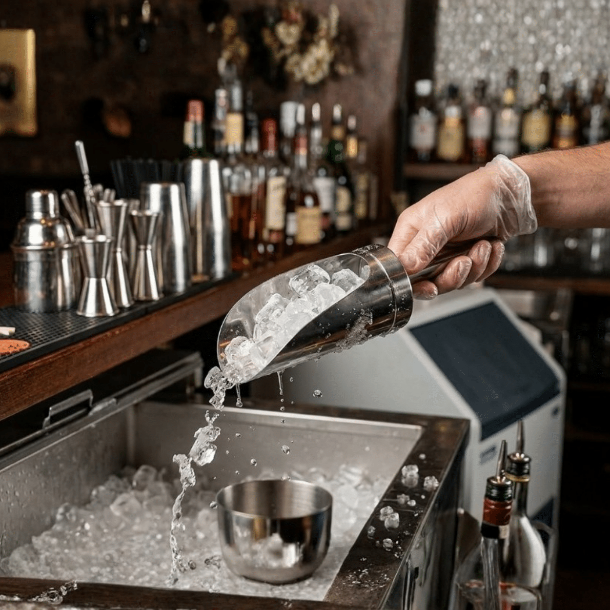 jonas ice scoop in a bar
