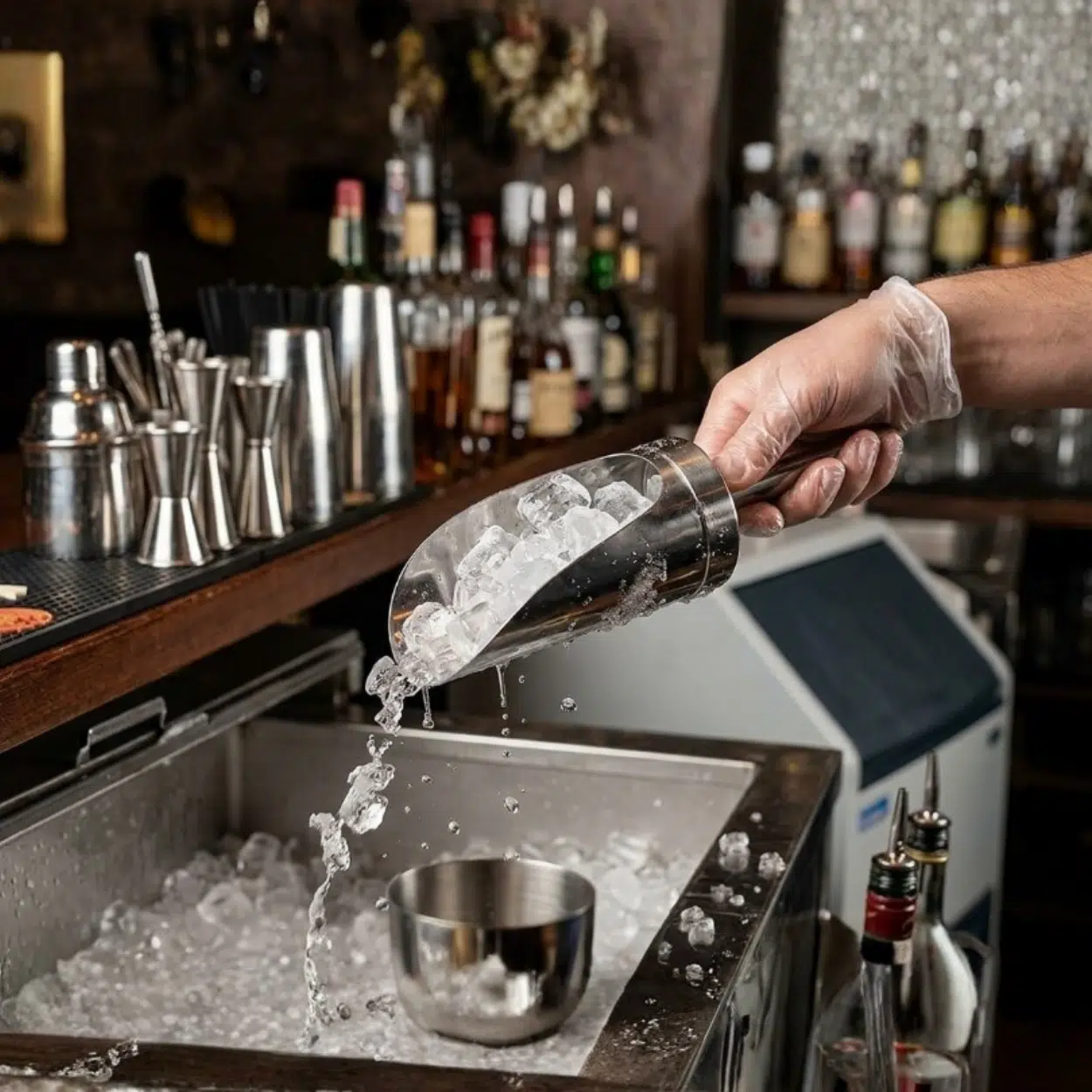 jonas ice scoop in a bar