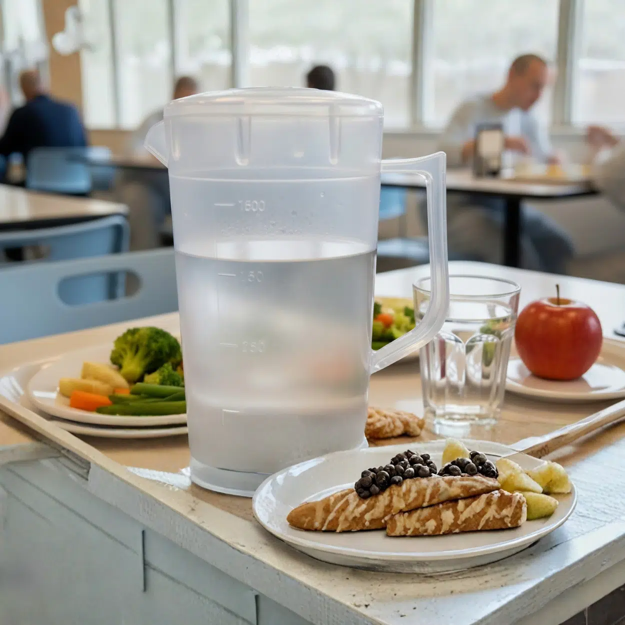 KH Healthcare 1Lt Graduated Acrylic Frosted Jug With Lid - Image 2
