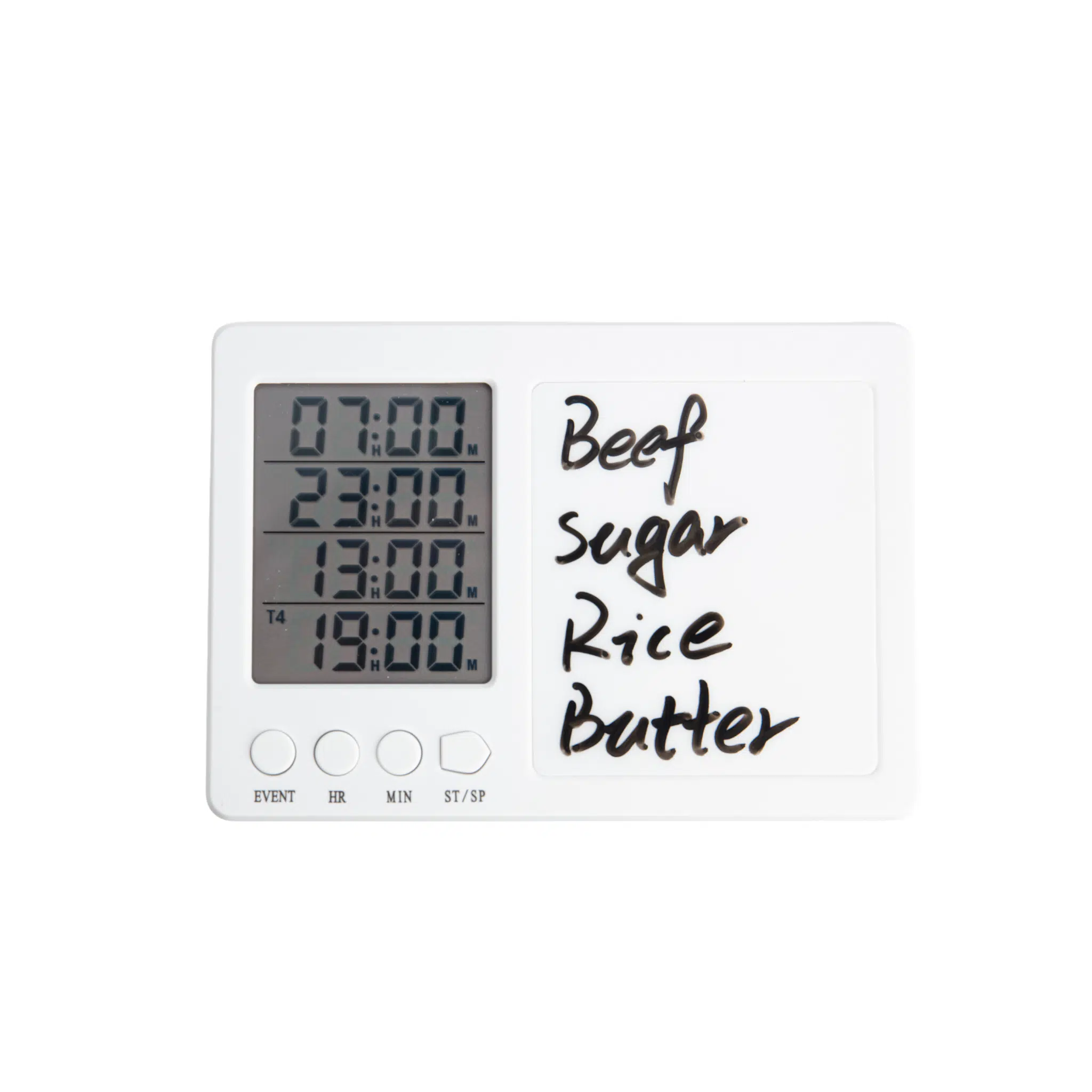 19558 4 Channel Digital Dual Kitchen Timer Whiteboard